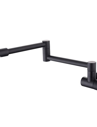  grifo de cocina montado en la pared, manija única de latón, un orificio, acabados pintados plegables y giratorios generalizados, grifos de cocina contemporáneos con agua caliente y fría