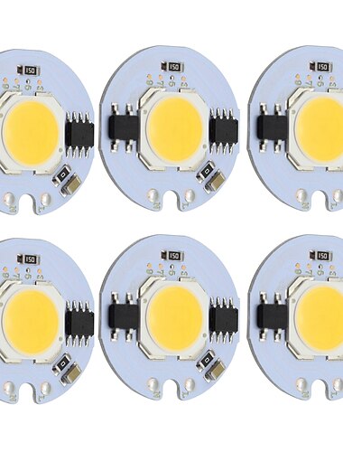  9w mazorca redonda led chip inteligente ic ac 220v para diy luz de techo downlight spotlight blanco cálido / frío (6 uds)