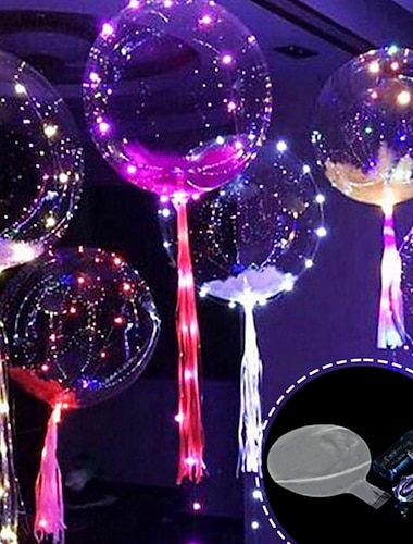  Globos de burbujas bobo transparentes luminosos globos de luz led decoración de fiesta de cumpleaños de boda de Navidad globo de helio