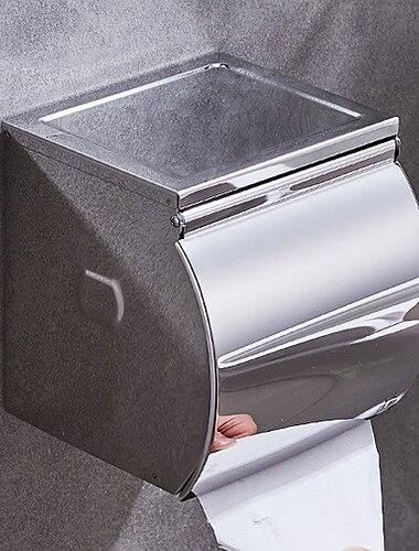  toalettpappershållare ny design rostfritt stål mobiltelefon förvaringshylla väggmonterad silverfärgad 1st
