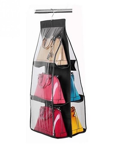  dubbelzijdig 6 pocket opvouwbare hangende handtas portemonnee opbergtas diverse nette organizer garderobekast hanger