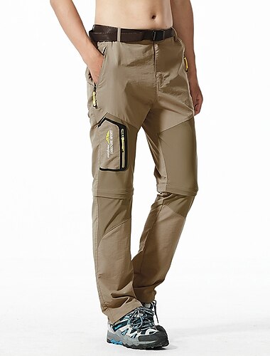  hiking stretch pants mens convertible quick dry lightweight zip off outdoor travel safari pants #818-khaki-40