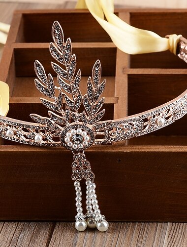  Pingente Loucos anos 20 Anos 20 Faixa De Cabelo Estilo Melindrosa O Grande Gatsby charleston Convidado do casamento Franjas Folha Art Deco Fantasia Mulheres Natal Ano Novo Dia dos namorados Festa