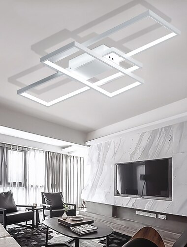  Φωτιστικά οροφής led 90cm 3φωτα γραμμική χωνευτή βάση φωτισμού περιβάλλοντος με δυνατότητα ρύθμισης ρύθμισης βαμμένα φινιρίσματα μεταλλικό αλουμίνιο γεωμετρικό σχέδιο μοντέρνο απλό μόνο με δυνατότητα