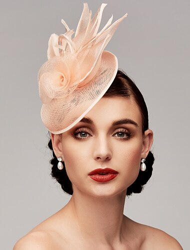  plasă cu pene pălărie Kentucky Derby cască fascinatoare cu pene floare florală 1 buc nuntă cursă de cai ziua doamnelor cupa melbourne cască