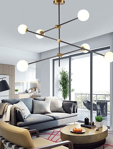  6-Světlo 100 cm Lustry Kov Sklo Sputnik Zlatá Malované povrchové úpravy Moderní umělecké 110-120V 110-240 V