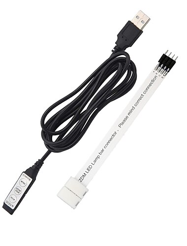  zdm dc5v-24v rgb mini 3 llaves usb 5v llevó el controlador con el conector de tira led smd5050 4pin
