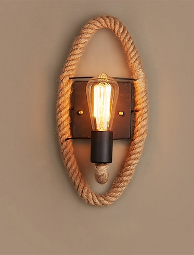 Mini Estilo Retro Luces de pared de montaje empotrado Dormitorio Bazares y Cafeterías cuerda de cáñamo Luz de pared 110-120V 220-240V / CE / E27