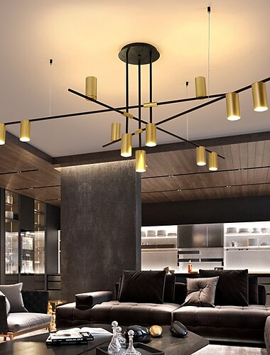  12 lampen 138 cm kroonluchter metaal geometrisch gegalvaniseerd artistiek 110-120v 220-240v