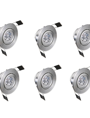  6 piezas 3 W 300 lm 3 Cuentas LED Fácil Instalación Luz Empotrada Luces Empotradas Descendentes Blanco Cálido Blanco Fresco 85-265 V Comercial Hogar / Oficina Sala de Estar / Comedor / Cañas / CE