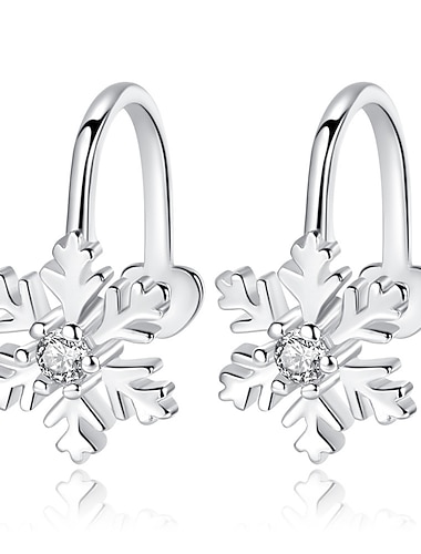  1 Pair Clip on Earring For Women's Christmas Daily Rhinestone Alloy Classic Snowflake