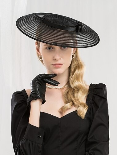  tocados sombrero kentucky derby sombreros sombrero de platillo de tul ocasión especial fiesta/noche carrera de caballos día de la mujer copa melbourne con lazo tocado sombreros