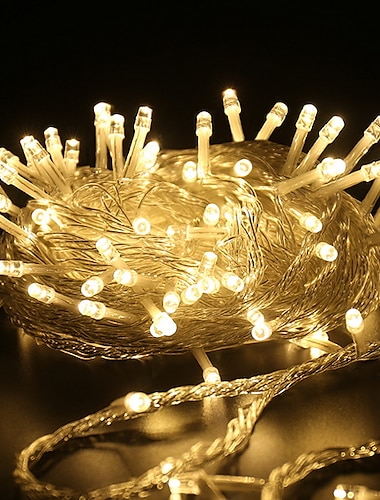  elegante bruiloft receptie feest 10m 100 led heldere draad twinkelende lichtslingers, binnen/buiten plug-in kerstverlichting 220v voor kerstmis, bruiloft, feest, boomversieringen