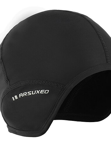  Arsuxeo ヘルメットライナー スカルキャップ スカルキャップ ヘルメットライナー 純色 保温 反射 フリースライナーつき 静電気防止 高弾性 バイク / サイクリング 黒 / 赤 ブラック フリース エラステイン ポリエステル 冬 のために 男性用 女性用 成人 戸外運動 サイクリング / バイク バックカントリー 純色 １枚 / 伸縮性あり / マウンテンサイクリング / ロードバイク