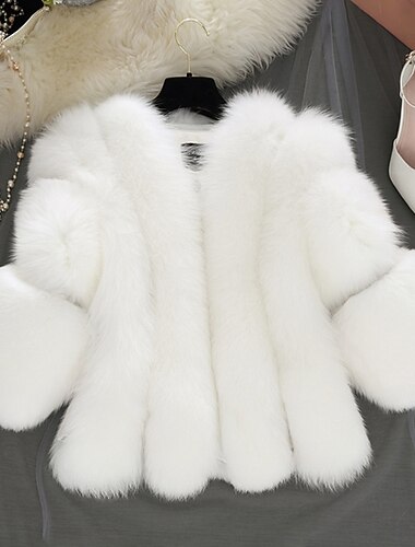  lange ermede kåper / jakker fuskepels høst bryllup / fest / kveld dameomslag med solid