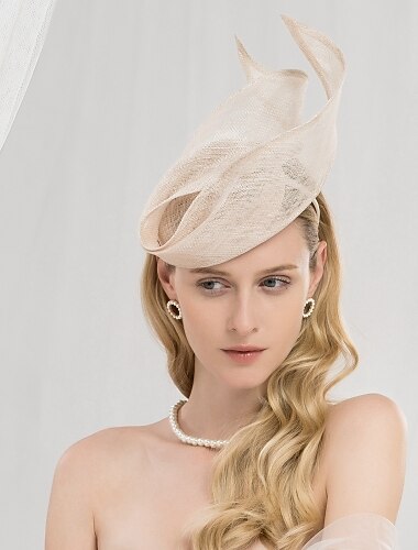  Fascinators kentucky derby hat 100% lino fasce con colore puro 1 pezzo matrimonio/festa/sera/coppa melbourne