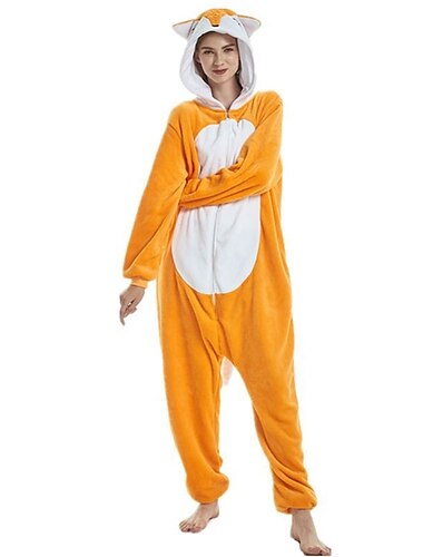  Erwachsene Einfarbig Kigurumi-Pyjamas Fuchs Pyjamas-Einteiler Kigurumi-Pyjamas Lustiges Kostüm Für Herren und Damen Weihnachten Halloween Karneval Karikatur