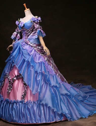  Victorianischer Style Rokoko Cocktailkleid Kleid Outfits Partykostüm Puffärmel / Ballon Aschenputtel Prinzessin Übergrössen Halloween Damen Party Abschlussball Karneval von Venedig