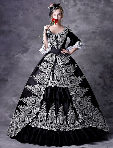  Rokoko Viktorianisch Mittelalterlich Kleid Maskerade Abschlussballkleid Puffärmel / Ballon Spitze Halloween Ballkleid Übergröße Normal Kundenspezifische Damen Party Abschlussball Karneval von Venedig