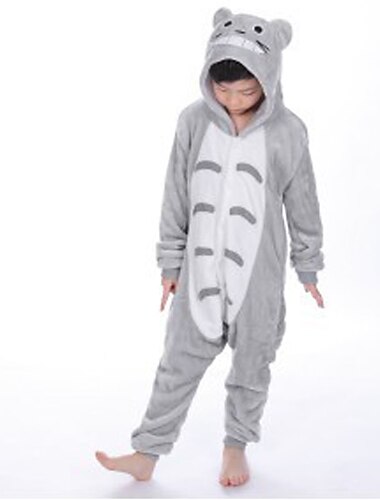  Costume de groupe animal Pyjama Kigurumi Costume élégant Costume grenouillère Animal Chat Totoro Chaud Confortable Enfant Unisexe Garçons et Filles Noël Halloween Carnaval Soirée Performance
