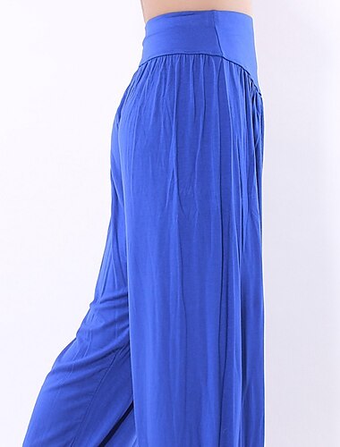  Damen Haremshose schnell trocknend leicht hoher Bund Yoga Zumba Fitness Fitnesstraining Pumphose Caprihose modisch weiß schwarz grün Modal Übergröße Sport Activewear hochelastisch locker / königsblau