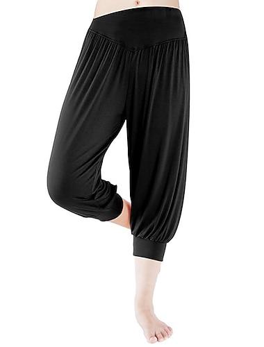  女性用 ハーレムパンツ 速乾性 軽量 ハイウエスト ヨガ ズンバ フィットネス ジム ワークアウト ブルマ カプリパンツ ファッション ホワイト ブラック グリーン モーダル プラスサイズ スポーツ アクティブウェア 高弾性 ルーズ / ロイヤルブルー
