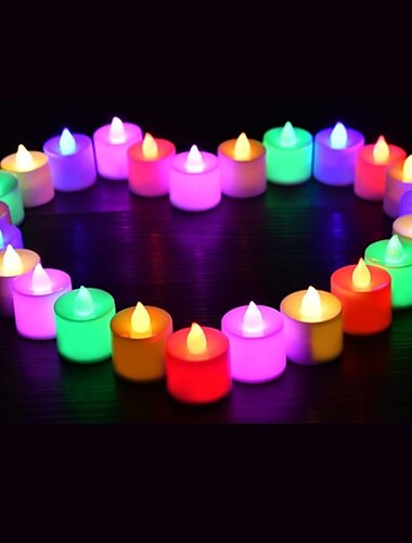  24 unids/set velas led con pilas velas luces velas para crear un ambiente cálido que parpadea naturalmente brillante