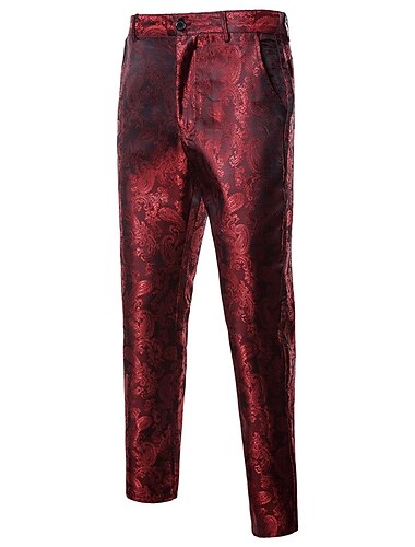  Hombre Pantalones Chinos Pantalones jogger Geométrico Longitud total Fiesta Diario Casual Formal Negro Vino Microelástico