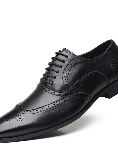  Bruine Oxford-schoenen voor heren met wingtip – klassieke brogue veterschoenen van imitatieleer voor zakelijke, bruilofts- en formele gelegenheden
