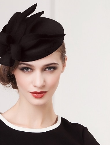 Elegante Wollhüte, Fascinators, Kentucky-Derby-Hut, klassisch, einfarbig, für Hochzeit, Teeparty, Damentag, Kopfbedeckung für Damen, Herbst&amp; Winter