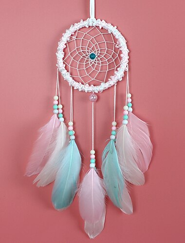  Boho dream catcher cadeau fait main tenture murale décor art ornement artisanat plume perle pour enfants chambre festival de mariage 55 * 11cm
