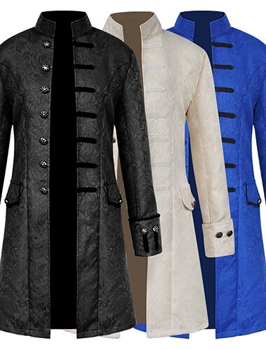  Punk & Gothic Medieval Steampunk 17th Century Coat Trench Coat Prince Nobleman Men's Coat