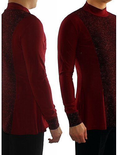  Latein-Tanz Top Horizontal gerüscht Kombination Herrn Leistung Langarm Polyester / Baumwolle