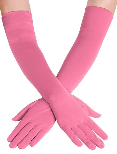  Handschuhe Damen Einfarbig Elasthan Lycra Kostüm für Weihnachten Karneval Maskerade Erwachsene
