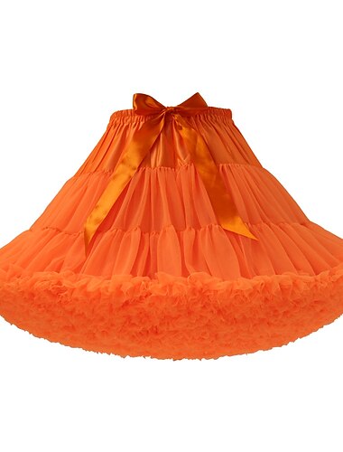  Jupon en mousseline de soie pour femmes, taille élastique, tutu bouffant, jupe en tulle, princesse, danse de ballet, sous-jupe