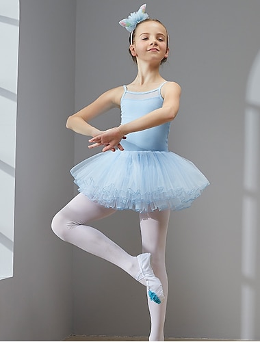  Princess Ballet Dancer Swan Lake Layered Dress Tutu Bubble Skirt Under Skirt Crinoline Girls' Kid's Costume Vintage Cosplay Party Sleeveless Short Length Dress Tulle World Book Day Costumes
