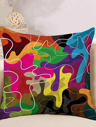  geometrische abstracte kussensloop 6pc zachte decoratieve vierkante kussen case kussensloop voor slaapkamer woonkamer sofa bank stoel superieure kwaliteit machine wasbaar