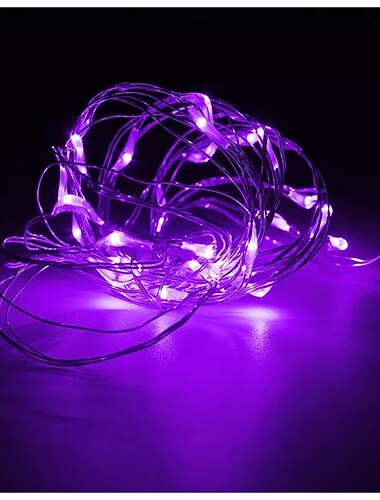  10M 100 LED Sølvtråd Fe Streng Lyskæde Udendørs Streng Lyskæder Batteridrevet Vandtæt Fest Dekor