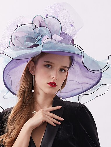  Derby-Hüte für Frauen Breite Krempe Fedora Sonnenhut Cloche Kentucky Fascinator Hüte für Damen Organza Teeparty Braut Kirche Hüte Kleid zum Beeindrucken Rennenstag Kleid 2025