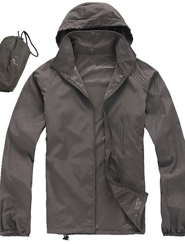  Damen Herren wasserdichter Wanderregenmantel UPF 50+ UV-Sonnenschutz Reißverschluss Hoodie Langarm Angeln Laufjacke Windjacke Sommer Outdoor winddichter Sonnenschutz UV-beständige Jacke Top Klettern