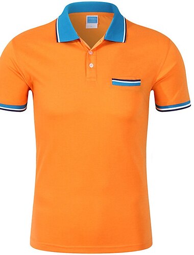  Herren Tennishemd Poloshirt Sport Golfhemden Kragen Hemdkragen Kurzarm Einfarbig Knopf vorne Sommer Regular Fit Schwarz Weiß Gelb Rote Blau Purpur Tennishemd
