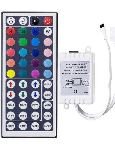  tira de luces led controlador de bricolaje 44 teclas ir rgb caja de control receptor ir remoto dimmer dc12v 6a para rgb 2835 3528 5050 cuentas