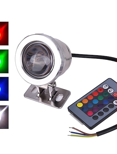  Outdoor 10W LED Floodlight Waterproof Remote Controlled Infrared Sensor RGB 12V 85-265 V Outdoor Lighting Courtyard Garden 1 LED Beads Dimmable