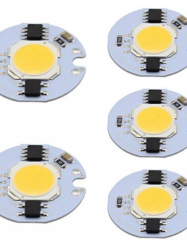  5 piezas COB Luminoso Manualidades Aluminio Chip LED para DIY Proyector de luz de inundación LED 5 W