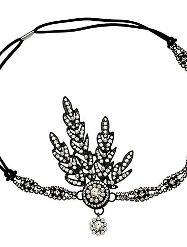  Vintage Blumen 1920er Flapper-Stirnband Kopfschmuck Stirnbänder Schmuck für die Stirn Charleston Hochzeitsgast Feder Perlen Damen Hochzeit Zeremonie Maskerade Erwachsene