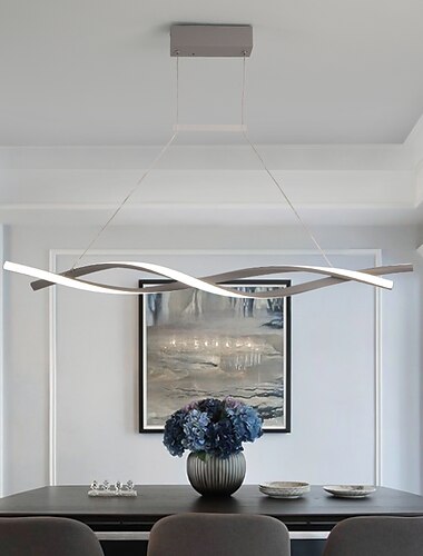  2-Licht 80/100cm LED-Pendelleuchte Wellendesign Aluminium Sputnik linear Insel lackiert Oberflächen curl modern einfach 110-120v 220-240v