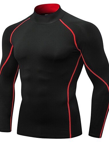  Herren Funktionsshirt Laufshirt Sport Top Langarm Grundschicht Sommer Atmungsaktiv Schnelltrocknend Feuchtigkeitsableitung Power Flex Fitness Fitnesstraining Laufen Sportbekleidung Sportkleidung