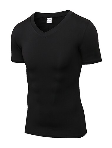  Herren Funktionsshirt Laufshirt Sport Top Kurzarm T-Shirt Sportlich Athlässigkeit Sommer V Ausschnitt Spandex Atmungsaktiv Schnelltrocknend Weich Fitness Fitnesstraining Aufführung Sportbekleidung
