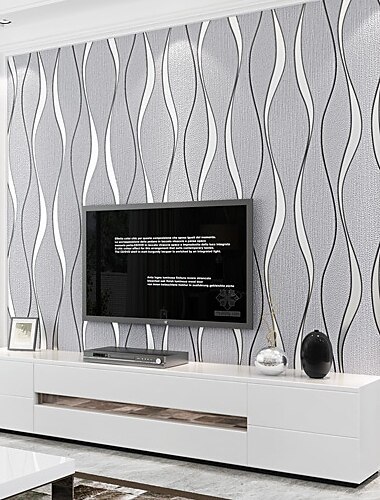  einfarbige streifentapete wandverkleidung ziegel beflockung vlies wohnkultur für wohnzimmer schlafzimmer hintergrund 1000x53cm/393.7''x20.87''