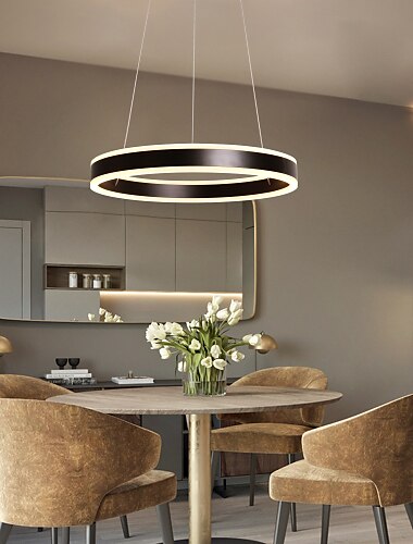  2-الضوء LED أضواء معلقة معدن أكريليك دائري طلاء ملون الحديث المعاصر 110-120V 220-240V